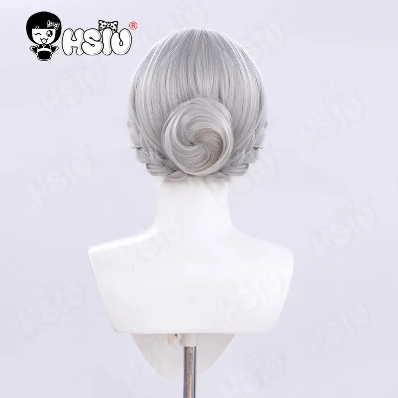 Mary Cosplay Wig Game Identity V bloody queen Cosplay Wig HSIU 30cm Silver gray short hair Synthetic Wig+Wig Cap Identity V Wig