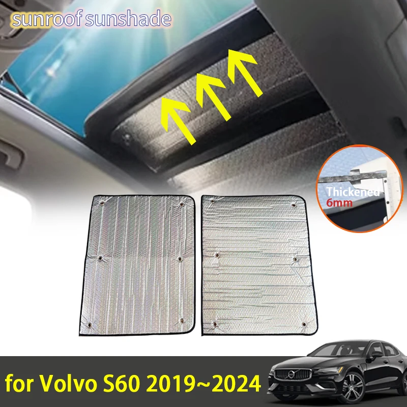 

For Volvo S60 2024 2023 2022 2021 2020 2019 Accessories Sunroof Sunshade Roof Sunscreen Heat Insulation Windshield Sticker Parts