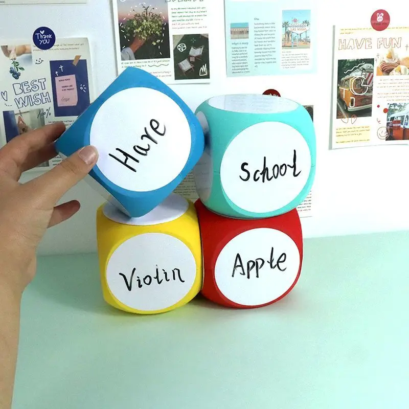 4x4 Inch Dry Erase Cube Multipurpose White Boards Dice Cube Educational Dice Write on Wipe Off Dry Erase Block Cube Dice