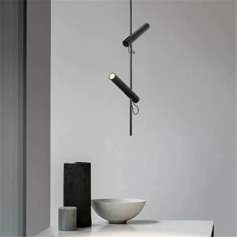 Imagem -04 - Led Pendant Light Modern Spot Light Quarto Cabeceira Sala de Estar Sofá Ambiente Preto Decorativo Down Light Ajustável