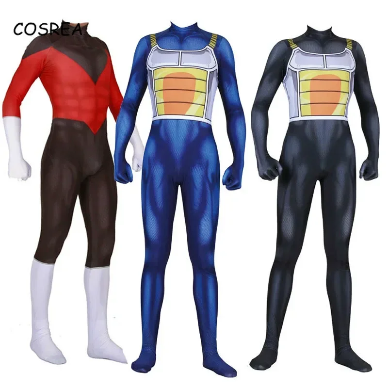 QQ8 Anime Z Super Jiren Vegeta Cosplay Costume Zentai Bodysuit Suit Jumpsuits Halloween Costumes for Women Men Kids5Lk￥