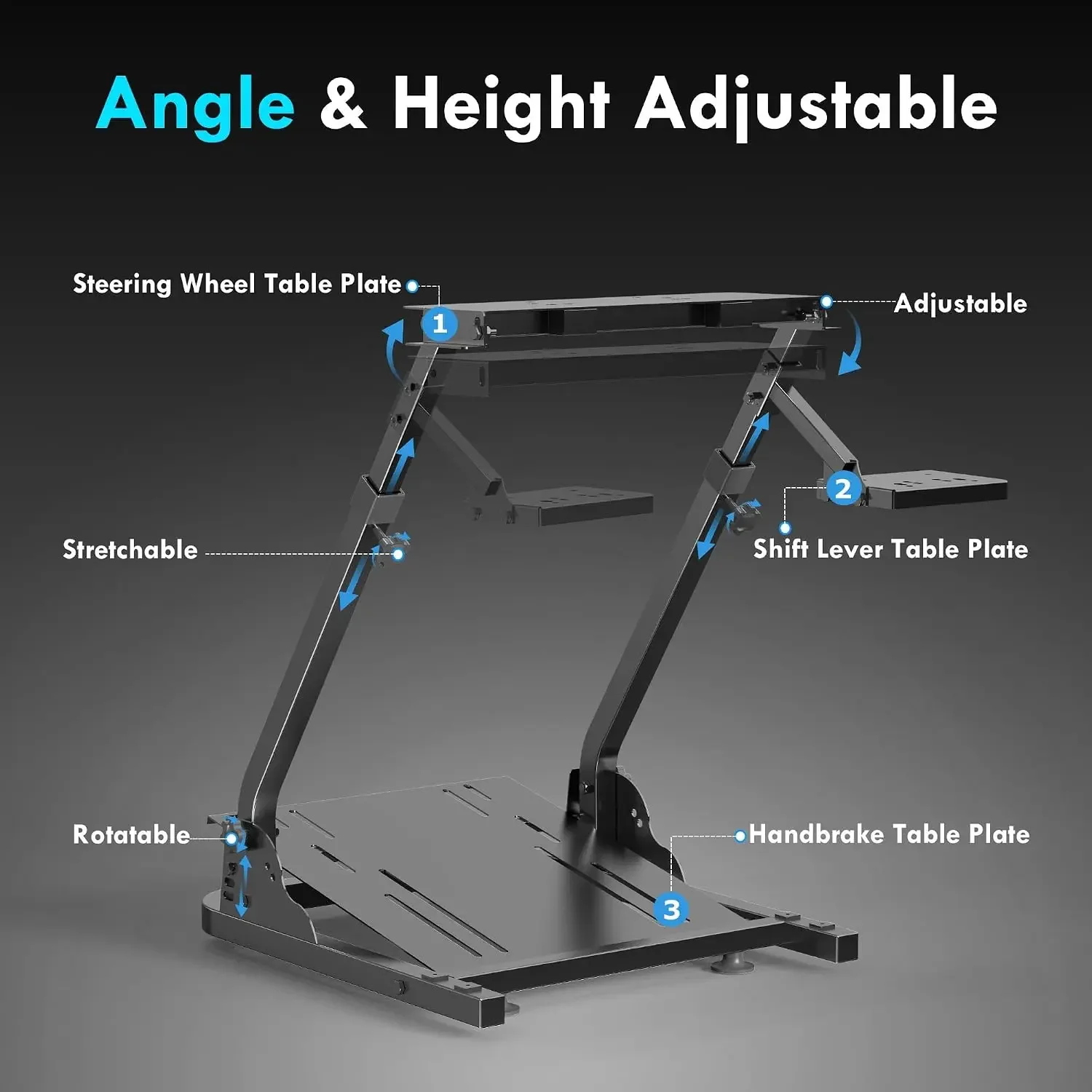 Racing Wheel Stand for Logitech G29/G920/G25/G27, Sim Cockpit | Adjustable height (22-26