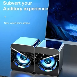 USB Wired Computer Speakers 4D Shocking Stereo Surround Sound LED PC Speakers Gaming Bass Wired For Desktop Computer Laptop