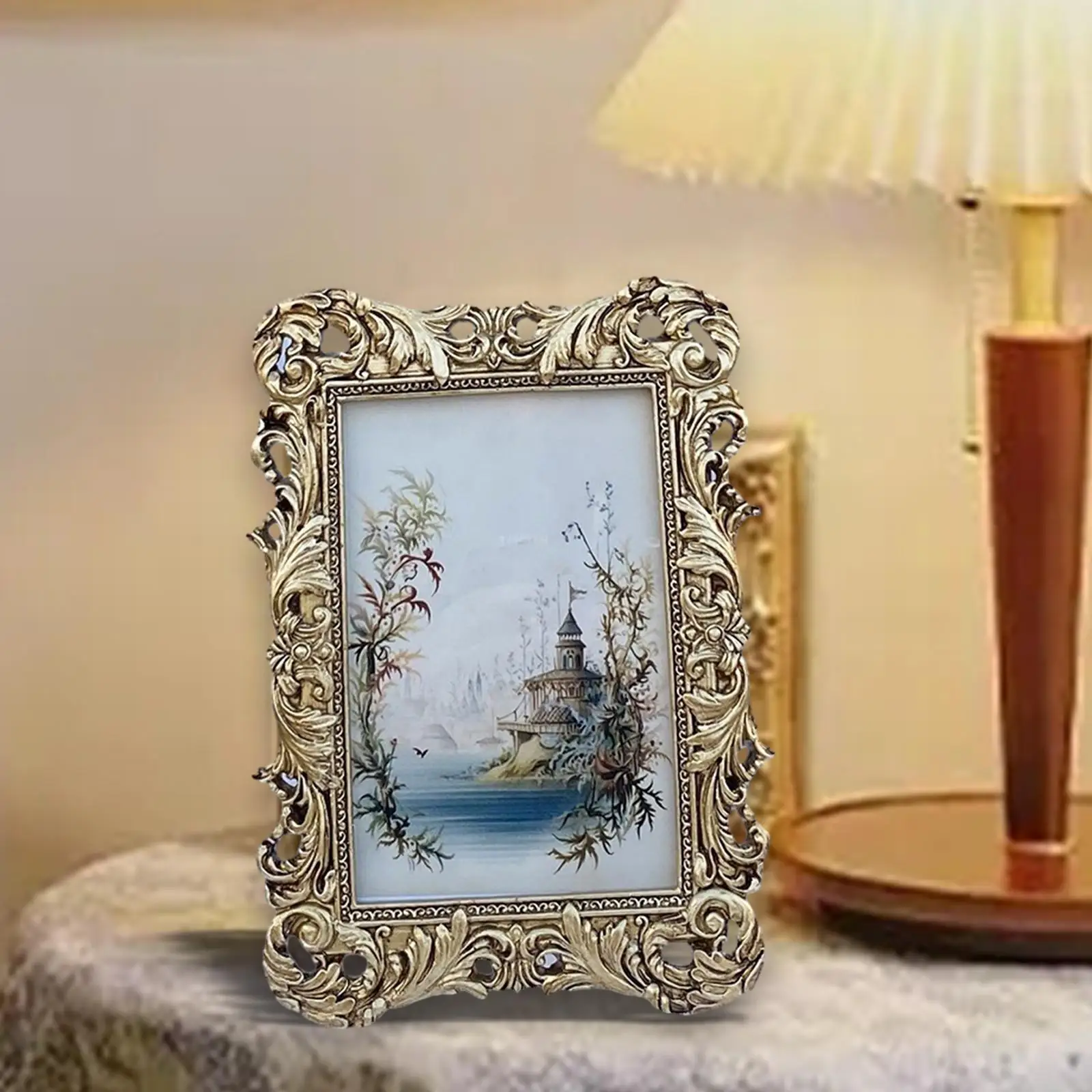 

Vintage Picture Frame Ornate Luxury Photo Frame for Table Bedroom Decoration