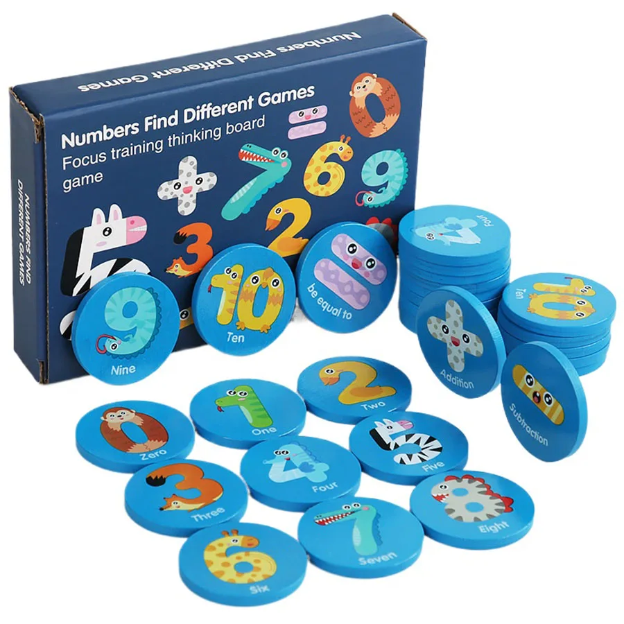 

Детская игра-головоломка «Найди пару» с цифрами для развития памяти, развивающие деревянные игрушки для детей, тренировка внимания и когнитивных навыков