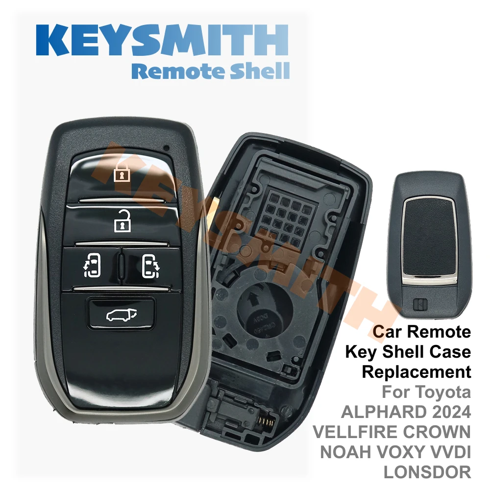KEYSMITH Key Shell For Toyota For Alphard 2024 For Vellfire For Crown For Noah For Voxy Fits VVDI Lonsdor LT20-10 3041 PCB Fob