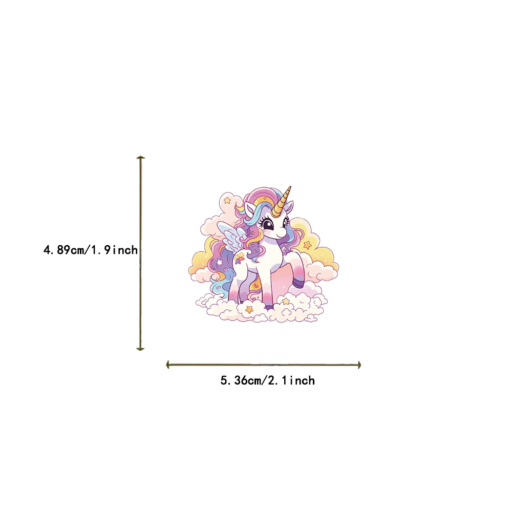 Cartoon Rainbow Unicorn Stickers, DIY Scrapbook, Laptop, Bagagem de viagem, Parede, Decoração do carro, Graffiti Sticker, 50pcs