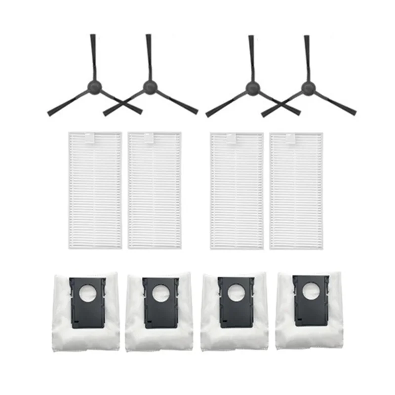 

B01C-For Eureka J20 / Midea W20 / W20 Pro Robot Vacuum Enhanced Cleaning Efficiency Side Brush HEPA Filter Dust Bag