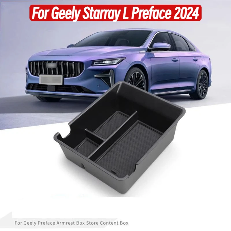 

For Geely Starray L Preface 2024 Car Center Console Lower Organizer Storage Interior Armrest Storage Box Auto Accessories
