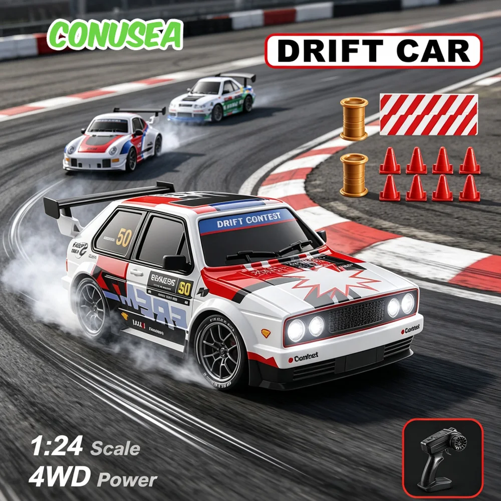 RC Drift Car 1/24 2.4G High Speed 4WD Racing Remote Control Cars Radio Controlled Vehicle GTR Drive Model Children Boy Toy Gifts