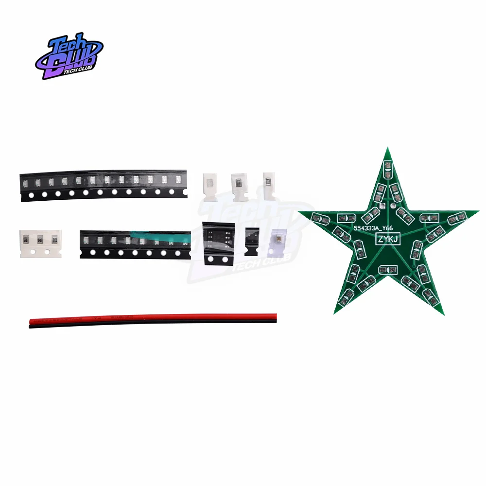 Modulo Led studenti formazione Kit fai da te stella a cinque punte luce di respirazione luce a LED sfumata per l'allenamento di saldatura di natale