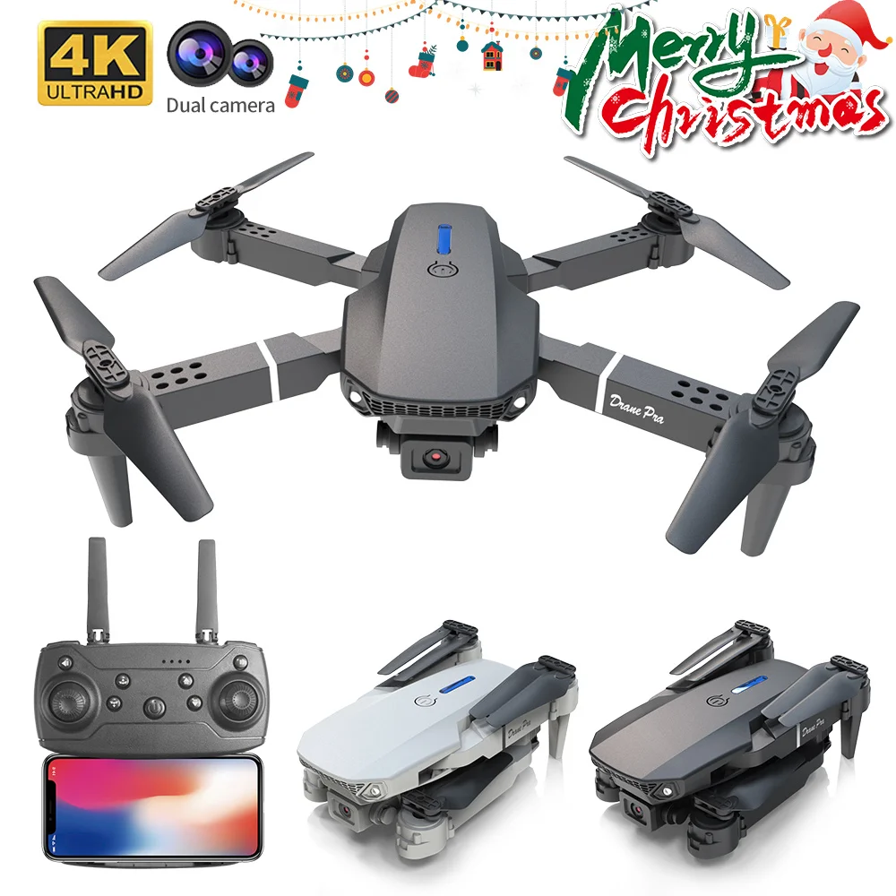 New E88Pro RC Drone 4K Professinal With 1080P Wide Angle Dual HD Camera Foldable RC Helicopter WIFI FPV Height Hold Apron Sell