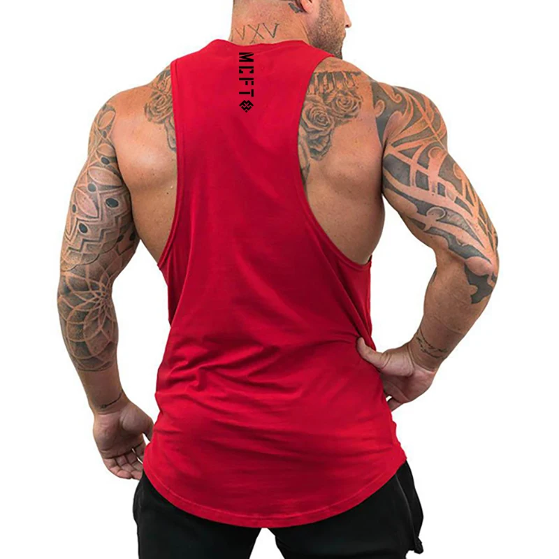 Summer Men Cotton Breathable  Sweat-absorbent Vest weightlifting Sports  Loose Fitness Running H-type Bottoming Sleeveless Shirt