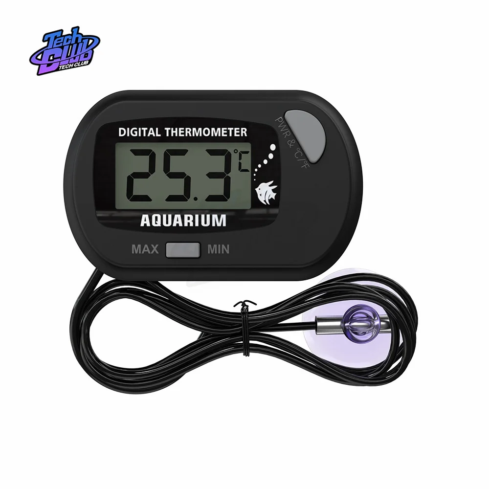 Digital LCD Aquarium Thermometer Fish Tank Sensor with Probe Temperature Sensor Measuring Tool with Suction Cup Pet Supply