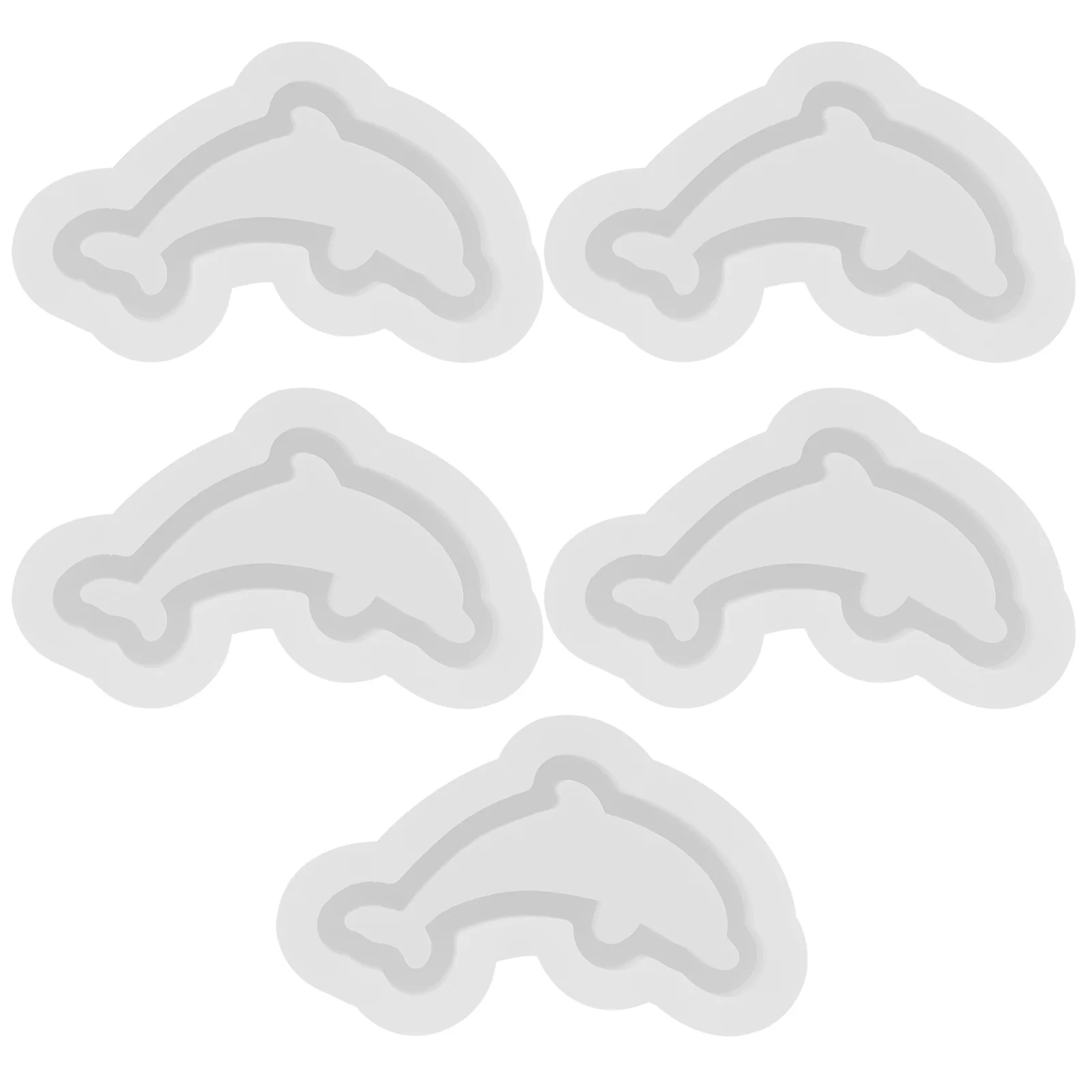 

5 Pcs Silicone Mold Key Rings Crafts Molds Keychain for Resin Portable Small Keychains Dolphins Pendant Oscillator Mould