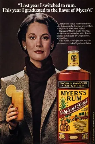 Myer's  Dark Rum Retro Advert Aged Look Vintage Style Metal Sign Bar Pub Mancave sign