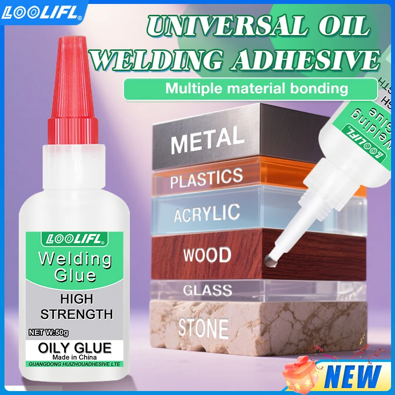 لوليفل 50 جرام غراء زيتي عالي القوة للحام - غراء فائق القوة عالمي للصمغ الفائق الفائق للزجاج المعدني الخزفي الراتنجي