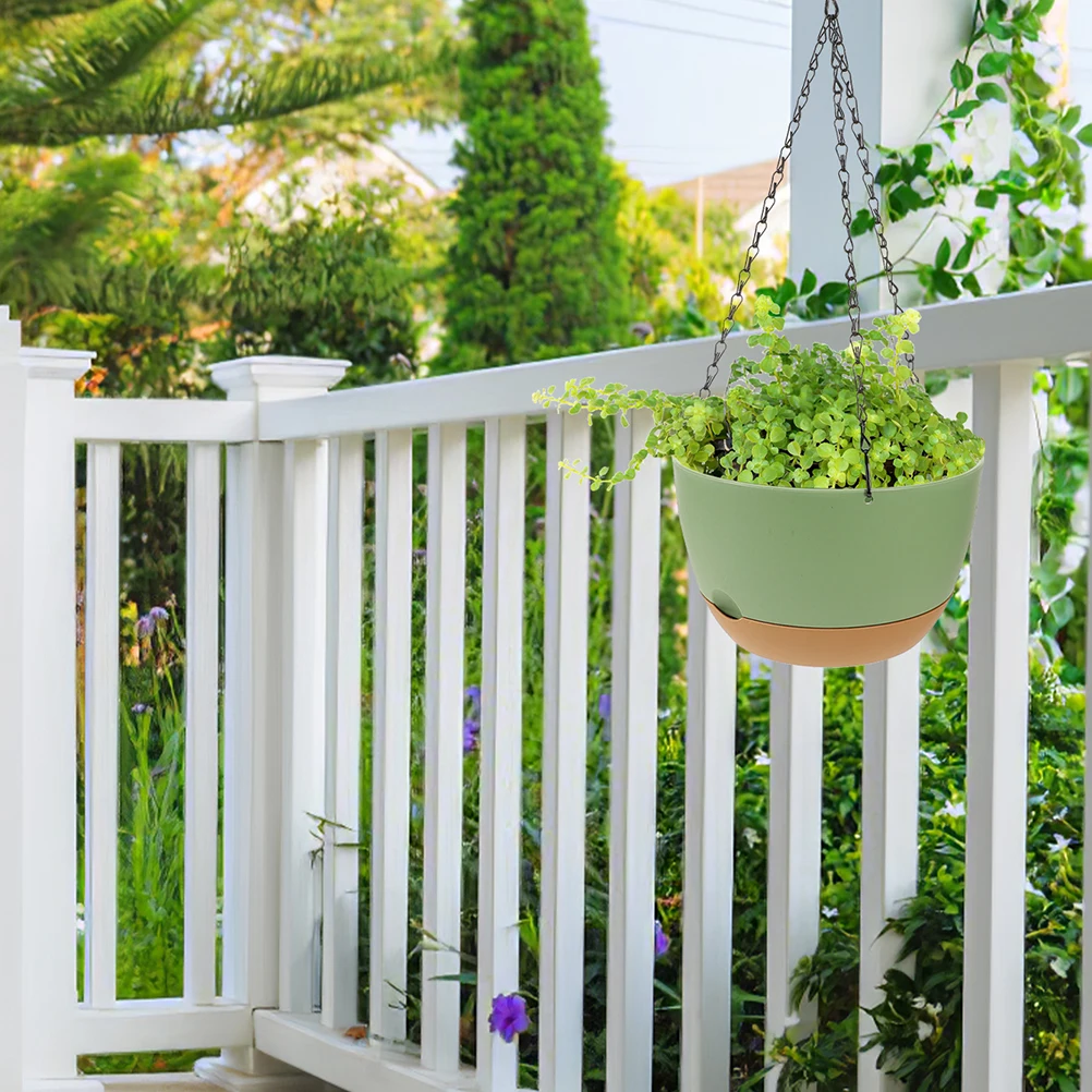 

Hanging Flower Pots Planters Garden Balcony Decor PP Iron Material Sturdy Durable Easy Installation Removable