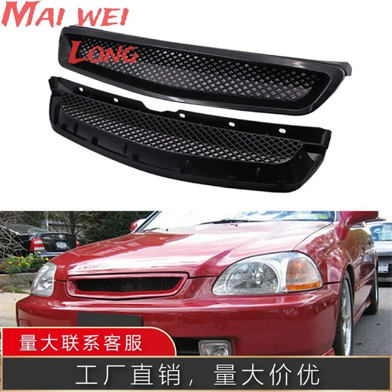 Car Front Hood Mesh Bumper Racing Grille For Honda For Honda Civic EK CX DX EX HX LX Type R 1999-2000