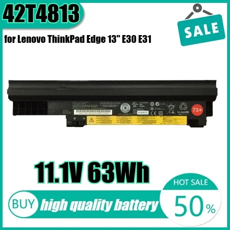 

11.1V 63Wh 42T4813 Laptop Battery for Lenovo ThinkPad Edge 13" E30 E31 57Y4565 42T4812