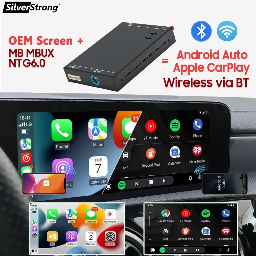 Беспроводной CarPlay для Mercedes NTG6.0 Android Auto W118 A180 A200 A45 A63 GLA CLA W176 B200 B180 W117 W213 W206 W222