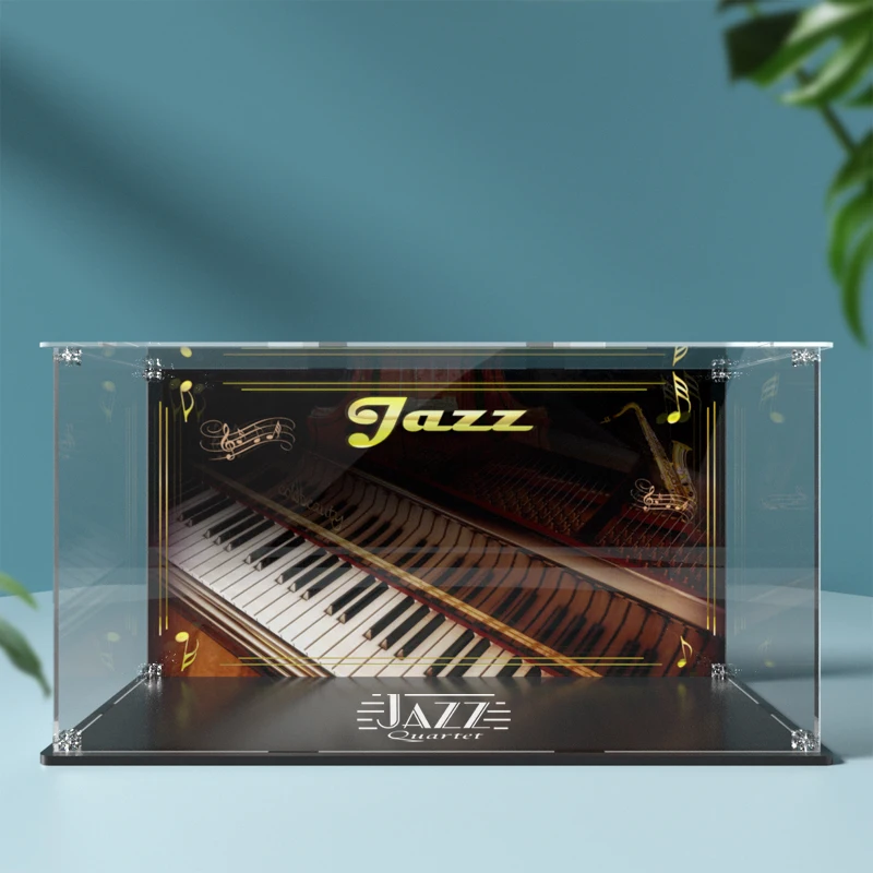 Acrylic Display Box for Lego 21334 Jazz Quartet Dustproof Clear Display Case (Toy Bricks Set not Included）