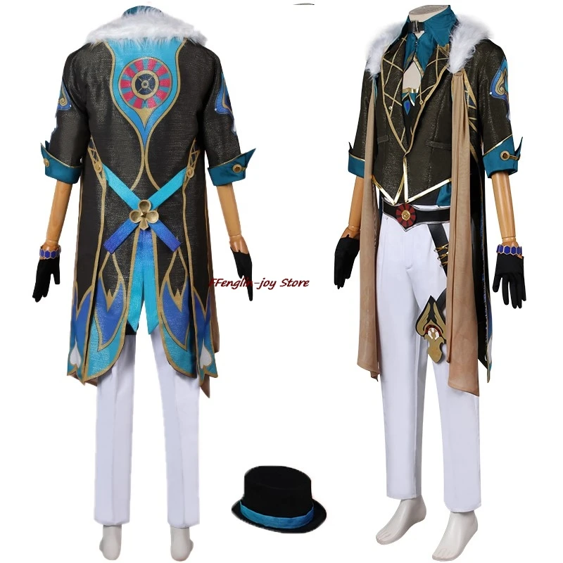 Aventurijn Cosplay Kostuum Pruik Earing Game Honkai Star Rail Halloween Anime Cosplay Party Mannen Fancy Kostuums Accessoires