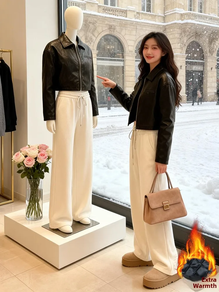 

Модная женская пуховая куртка 2026 года, зимняя, с флисовой подкладкой, длинными рукавами, свободного кроя, устойчивая к сминанию