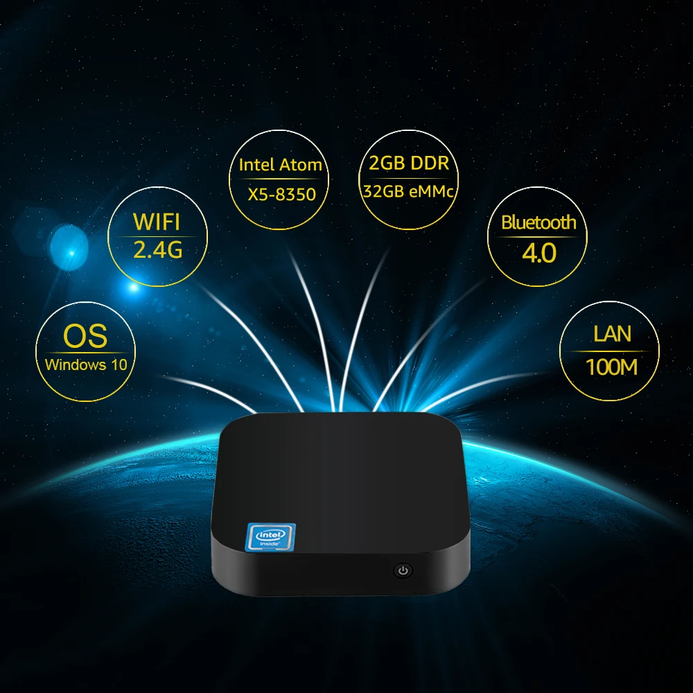 PC Intel Atom X5-Z8300 Mini, W8 Pro, Tablet OS W10, 2GB de RAM, 32GB ROM, WiFi, BT4.0, Mini PC, USB 3.0, WLAN, Em estoque