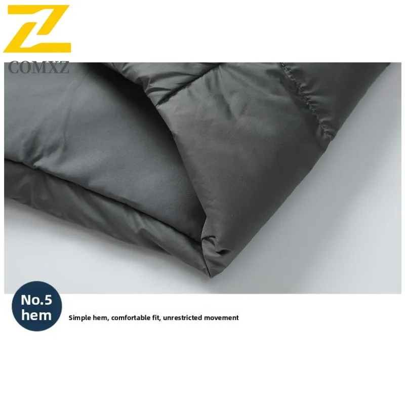 COMXZ Men Parker Coat 2025 Fashionable Casual Hooded Ski Travel Warm Loose Snow Puffer Jacket Windproof Street Winter Jackets