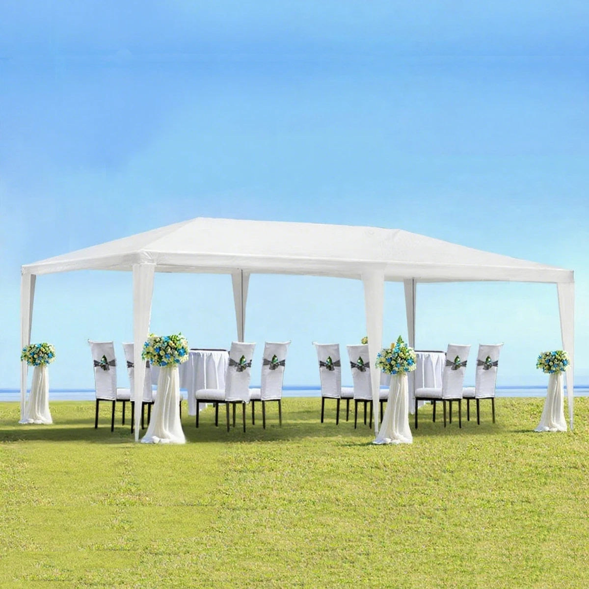 10x20' Outdoor Garden Gazebo Wedding Party Tent Canopy Marquee without Sidewalls