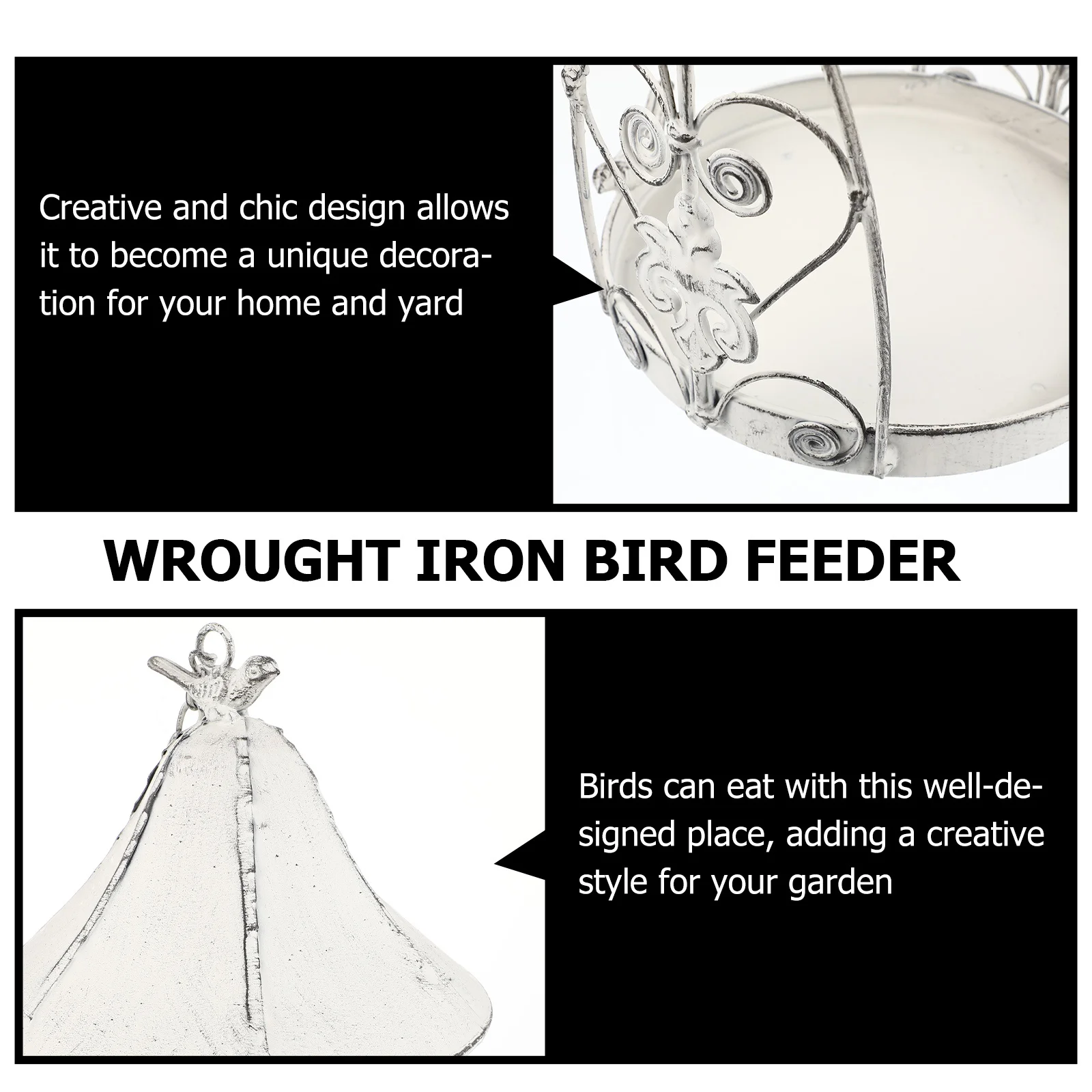 

1pc Feeder White Hanging Garden Decoration For Small Birds Outdoor Feeding Tool Bird Feeding Container