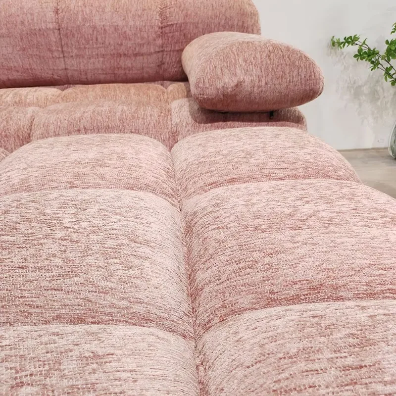 Wholesale high quality living room pink fabric modern vacuum packaging compression combined sofa set furniture
