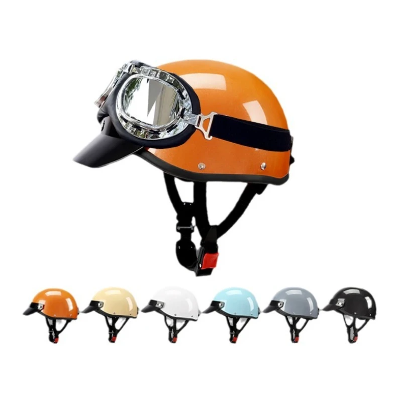 

New Japanese Retro Half Helmet, DOT Certified Lightweight for Men, Vintage Sun Protection for Motorcycle E-Bike Summer Riding