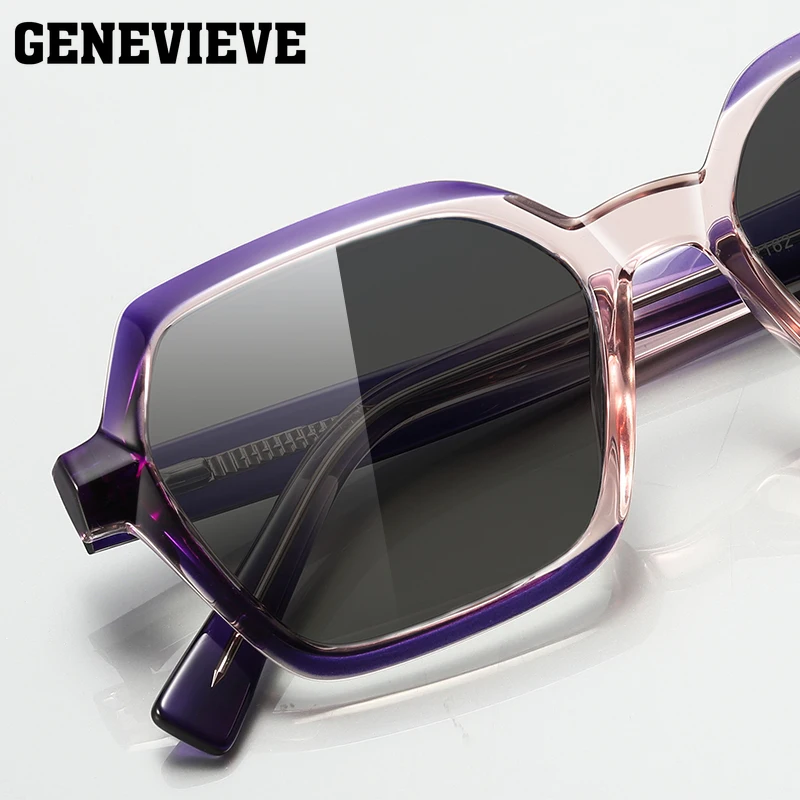 GENEVIVE-نظارات شمسية مستقطبة هندسية شخصية ، حماية من أشعة فوق البنفسجية ، نظارات شمسية طبية مخصصة ، إطار عصري ، #2