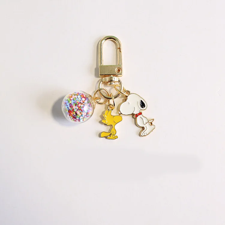 SnoAmendments-Porte-clés de dessin animé Charlie, pendentif de sac, clé de voiture en métal mignon, porte-clés JODecoration, pendentif de couple,