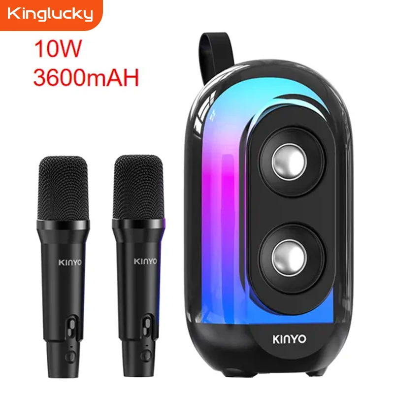 

KINGLUCKY K28 Quality Portable for BT5.3 Speaker Wireless Karaoke Speaker with 2 Mic for Computer & Mobile Phone Use
