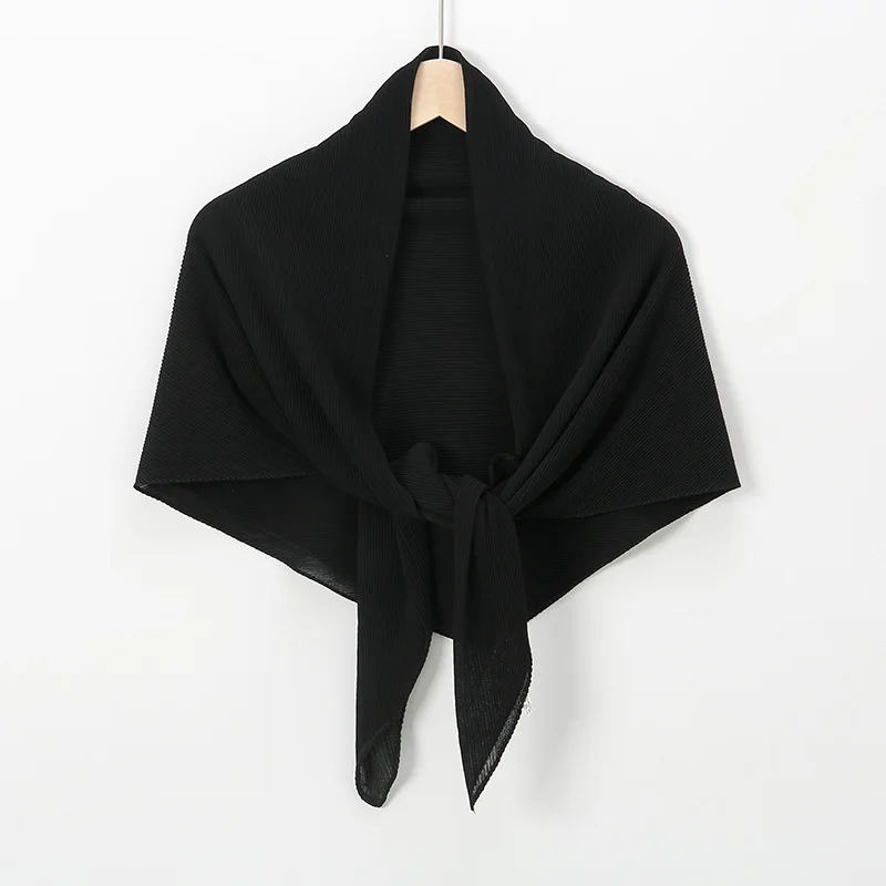 Plain Oversized 100cm Square Bubble Chiffon Hijab Women's Lightweight Bandana Scarf Sun Protection for Beach Travel summer