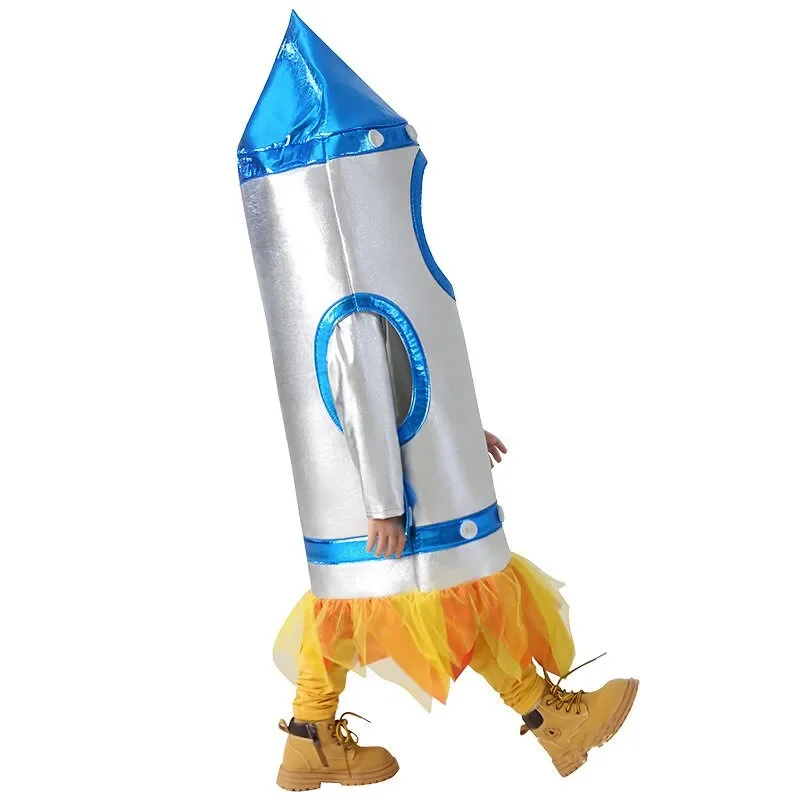 Child Girls Astronaut Spaceman Jumpsuit Fancy Dress Up Boys Kids Robot Costume Toddler 3D Rocket Halloween Costume 2024