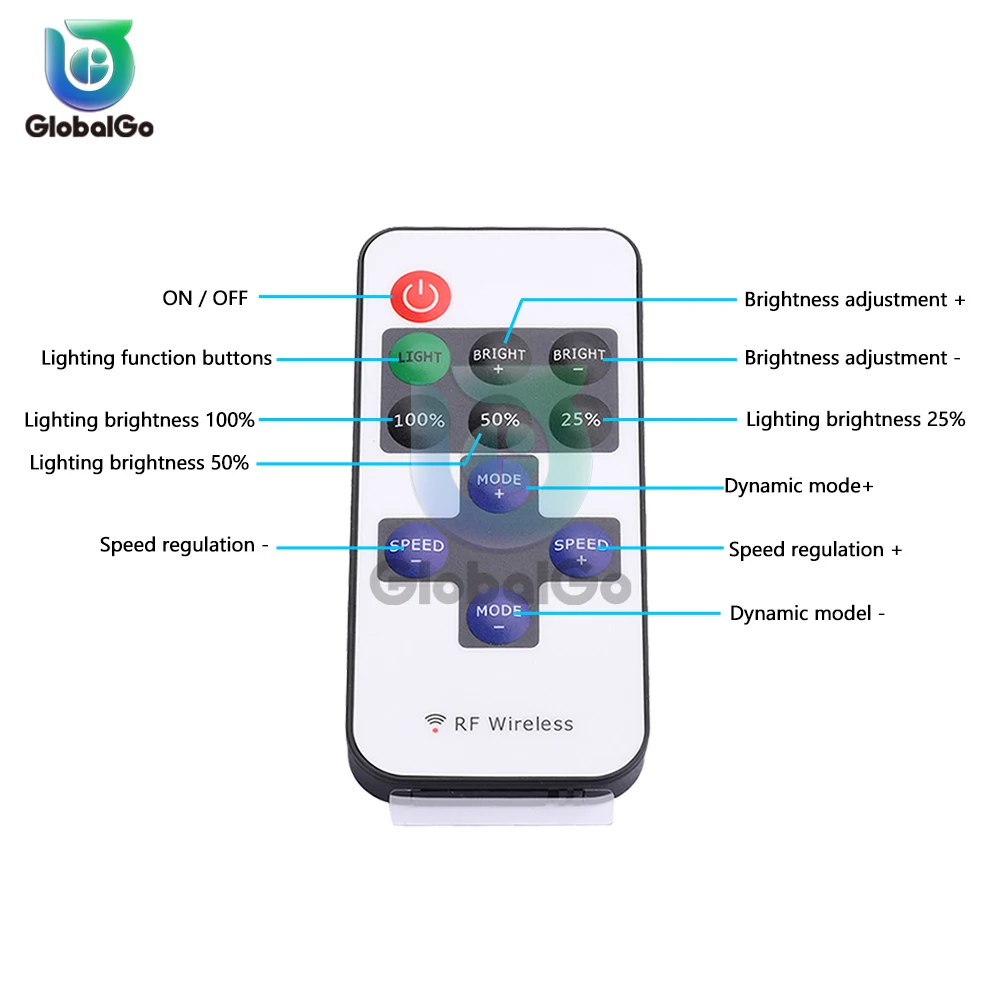 Single Color Dimmer 9/11 Keys LED Strip Controller Mini Dimmer RF Remote DC 5V 12V 24V Controller For LED 5050 2835