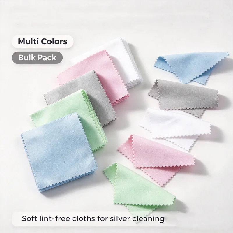 100pcs Double-sided Suede Jewelry Polishing Cloths Effectively Removes Stains Cloths For Silverware Portable Cleaning Cloths
