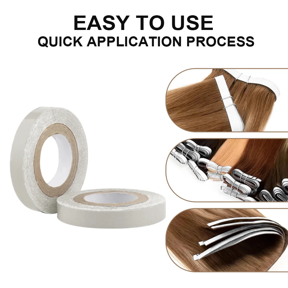 Lanshii Hair Extension Tape Roll – 3Y Single-Sided Adhesive, Invisible, Waterproof & Long-Lasting Replacement Tape view 4