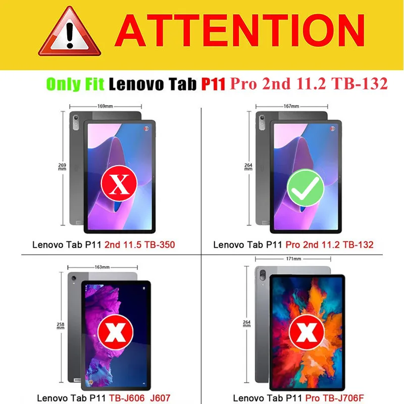 2 Packs Glass Film For Lenovo Tab P11 Pro Gen 2 11.2 inch 2022 Screen Protector Film For Xiaoxin Pad Pro 11.2 TB-138FC TB-132FU