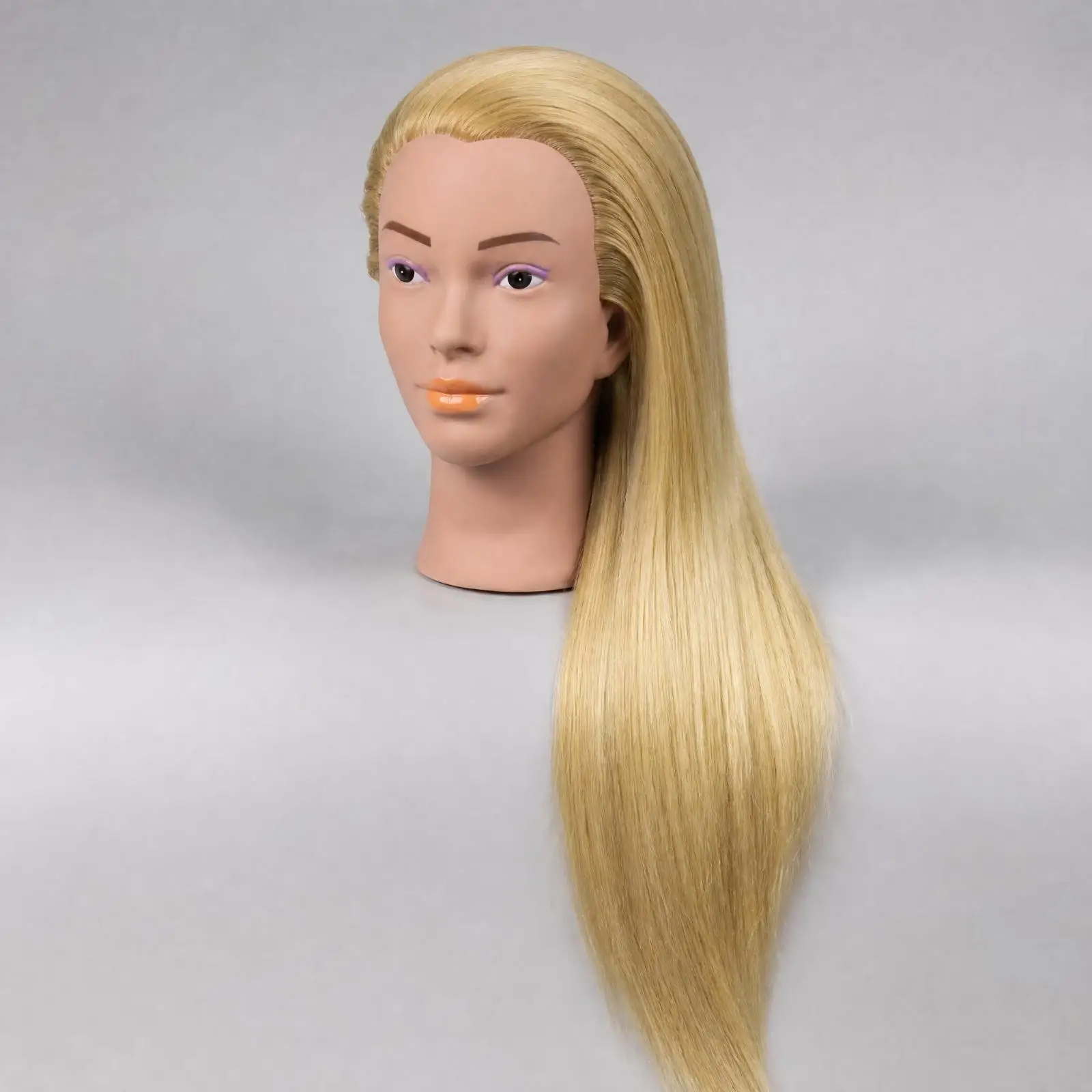 Cosmetology Training Head High-Temperature Resistant Mannequin Practice Head with Long Synthetic Hair for Beginners, Residential