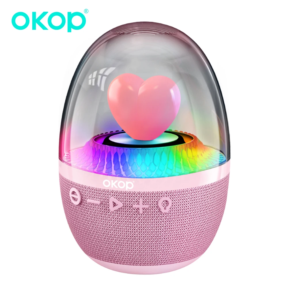 

OKOP Bluetooth Speaker,Desktop Cool RGB Atmosphere Glazed Light,Wireless Card Speakers Video Subwoofer 미니 블루투스 스피커,블루투스 스피커 M60