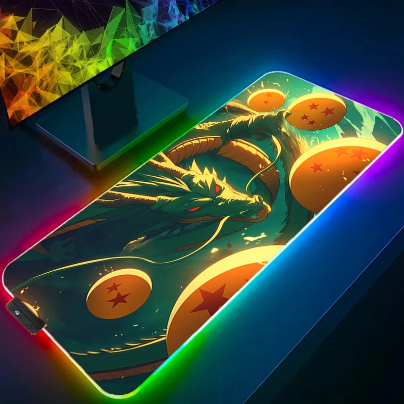 

RGB Mouse Pad dragon ball gamer Large LED Keyboard NonSlip Rubber Computer Carpet Desk Mat PC Gamer Backlight Anime MousePad