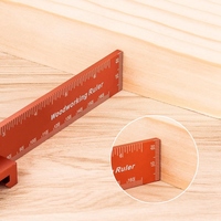 HOT SALE Woodworking Pocket Ruler-6/8/12Inch Precision Pocket Ruler - Marking Ruler Metric Inch T-Type Measuring Scribing Rulers