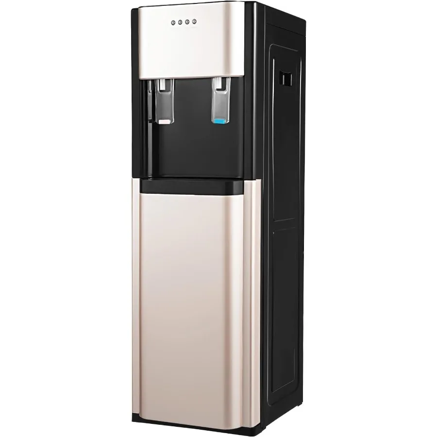 

5 Gallon Bottom Loading Water Dispenser for 5 Gallon Bottle Practical Freestanding Hot Cold Water Cooler with Gold Finish for H