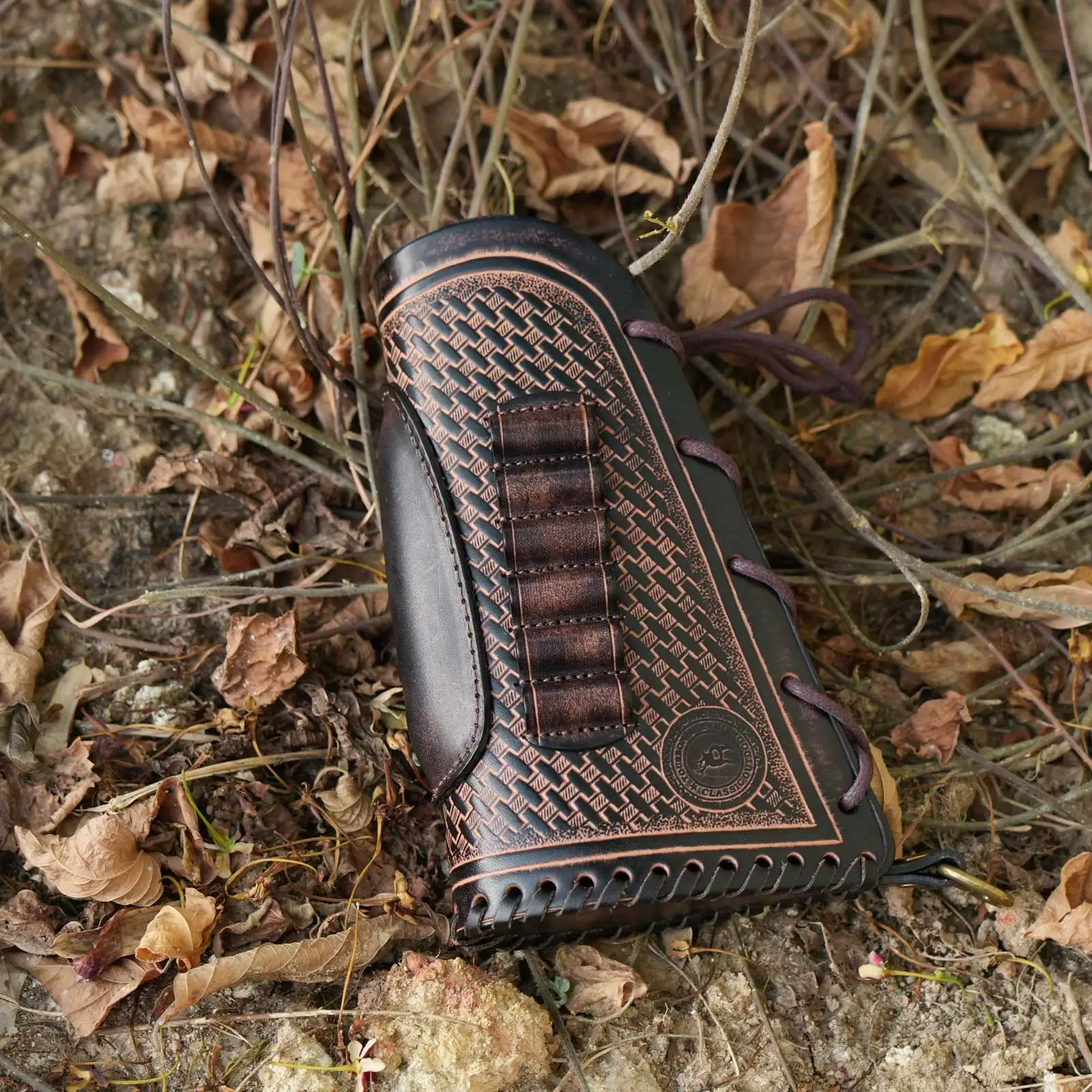 Tourbon Jagd-Leder-Gewehrschaftabdeckung, verstellbare Gewehrschaftauflage mit Munitionsschlaufen, passend für 30.06, 30.30, 308 usw. – Detail 28