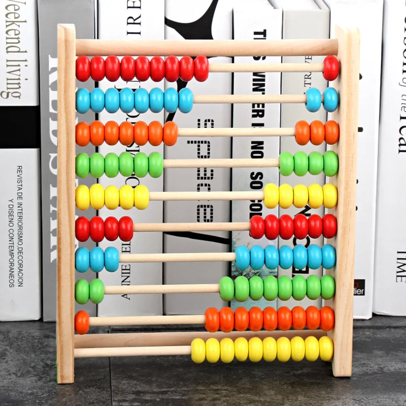 Calcolo matematico per bambini Giocattolo in legno Sussidi didattici Montessori Abaco Stand Puzzle interattivo Giocattoli educativi